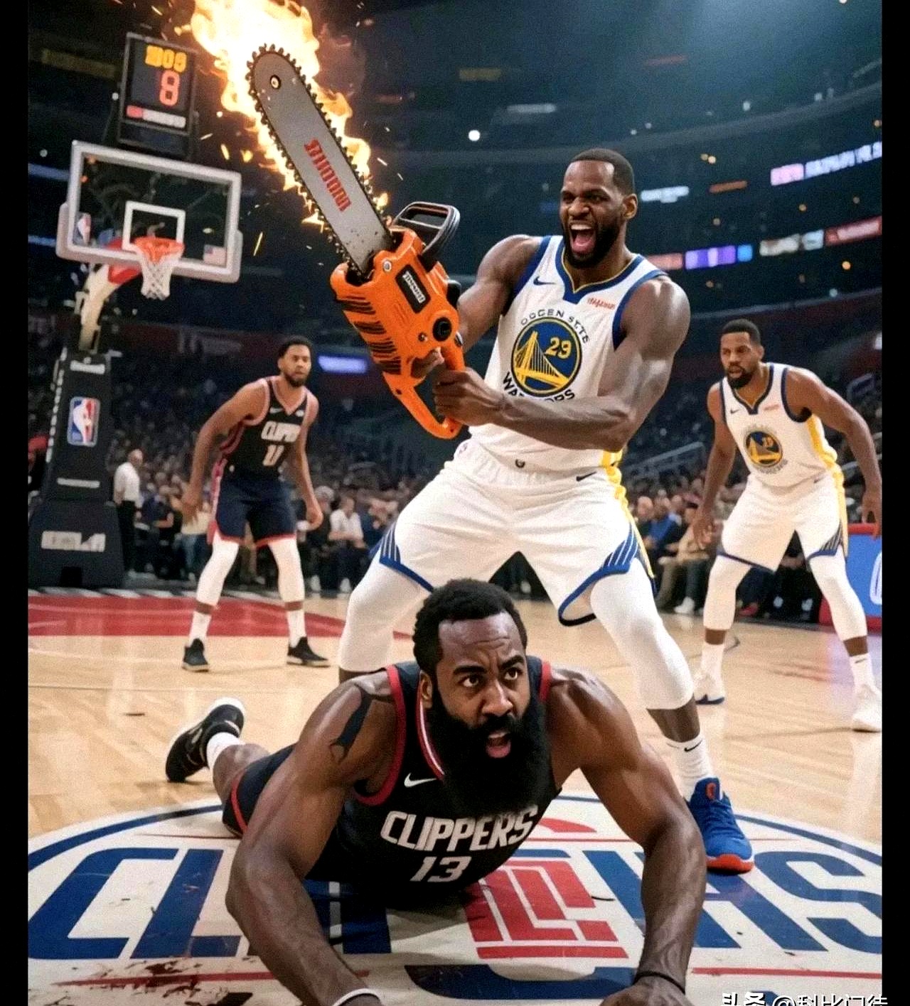 快船击败湖人，哈雷尔上篮封盖詹皇